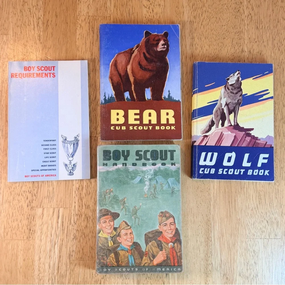 Vintage Boy Scouts Book Lot 4 Wolf Bear Cub Scout 1954 1967 Handbook 1969